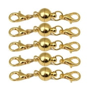 Lomubue 5Pcs Necklace Connectors Multipurpose Round Ball Magnetic Glossy No Fade DIY Jewelry Pure Copper Necklace Magnet Clasps Bracelet Chain Buckles Home Use